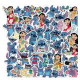 50pcs Stitch Stickers Pack Cartoon Cute Waterproof Vinyl Sticker for Water Bottle Luggage Bike Car Decals Gift for Kids Teens Adults Stickers, Toddlers (Blue) - Retail: $6