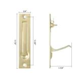 naubea 1 Pack Pocket Door Edge Pull, Brushed Gold, 4", Flush Mount Pocket Door Pull Handles, Pocket Door Hardware Satin Brass - Retail: $12