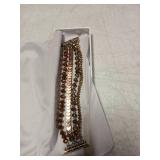 MOFREE Beaded Bracelet Compatible with Apple Watch Band 38mm/40mm/41mm/42mm, Fashion Elastic Stretch Women Bands for iWatch Series 11/10/9/8/7/SE/6/5/4/3/2/1 iPhone Watch Strap Bands Coffee - Retail: 