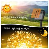 Selarlyt 200 LED 72Ft Solar String Lights for Outside, Solar Fairy Lights for Outside Waterproof with 8 Modes, Twinkle Light for Patio Tree Christmas Party Wedding Decor(Warm White) - Retail: $7