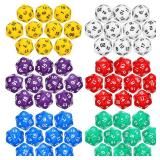 Seenelling 60 Pieces D20 Polyhedral Dice Set 20 Sided Game Dice Mixed Color Assortment Spin Down D20 Set for RPG, Table Games(Mix Color) - Retail: $20