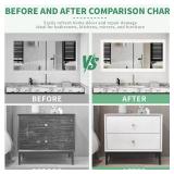 ZRJT Peel and Stick Wallpaper Borders 390 x 4 Self Adhesive Mirror Frame Border Wood Grain DIY for Kitchen Bathroom Mirror Removal Border Sticker Wall Decor Cover 10.8 Sq.Ft, White Wood - Retail: $7