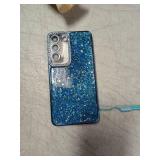 Compatible with Samsung S22 Case Glitter Shockproof, for Samsung Galaxy S22 Phone Case Bling Sparkly Soft TPU and PC Silicone Shiny Girl Women Thin Protective Cover (Blue) - Retail: $13