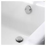 WRISIN Tub Drain Kit with Overflow, Tip-Toe Bath Tub Drain and Two-Hole Overflow Cover Plate, Universal Fit, Chrome - Retail: $16