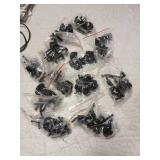 Roowest 84 Pcs Pegboard Hooks Plastic Straight Hook Fits 1/4\" Pegboards Accessories Multiple Size Peg Board Hooks for Craft Storage Tool Room Kitchen Garage Organizer Tools Display (Black) - Retail: 