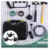 Roowest 84 Pcs Pegboard Hooks Plastic Straight Hook Fits 1/4\" Pegboards Accessories Multiple Size Peg Board Hooks for Craft Storage Tool Room Kitchen Garage Organizer Tools Display (Black) - Retail: 