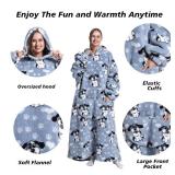 Capecage Blanket Hoodie, Long Hooded Blanket Sweatshirt as Birthday Gifts for Women Men, Long Wearable Blanket for Men Women.(Puppy) - Retail: $30
