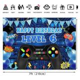 LTDKAEN Game Theme Level 6 Birthday Backdrop Video Game Happy 6th Birthday Party Decorations Level Up Theme Boys Kids Birthday Party Supplies(7Ã5FT) - Retail: $10