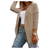 Womens Casual Long Sleeve Knit Blazer - Solid Color Work Office Open Front Jacket - Retail: $49