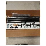 YaFex Heavy Duty Curtain Rods 32-150 Inch, 1 Inch Adjustable Black Curtain Rod for Windows, Extra Long Window Treatment Rods with Aluminium Finials, Easy Installation - Retail: $23