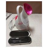 Amconsure Facial Steamer - Nano Ionic Face Steamer Warm Mist Steamer for Home Sauna SPA, Humidifier for Face Steamer for Deep Cleaning Unclogs Pores Sinuses - Bonus 5 Piece Stainless Steel Skin Kit - 