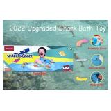 INvench Shark Grabber Baby Bath Toys - Blue Shark with Teeth Biting Action Include 4 Toy Fish - Bath Toys for Kids Ages 4-8 Boys Girls Toddlers Pool Toys - Retail: $13