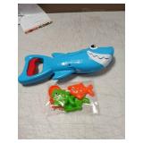 INvench Shark Grabber Baby Bath Toys - Blue Shark with Teeth Biting Action Include 4 Toy Fish - Bath Toys for Kids Ages 4-8 Boys Girls Toddlers Pool Toys - Retail: $13