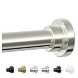 Mcrbeay Shower Curtain Rod, 1" Diameter Heavy Duty Tension Shower Rod, Non Slip Adjustable 28-74 inch No Drill Shower Curtain Rods Spring Tension For Bathroom, Shower Stall, No Rust, Brushed Nickel - 