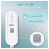 VELLUBAM Electric Blanket Twin 62" x 84" - Soft Cozy Flannel Sherpa Heated Blanket Twin with 5 Heating Levels & 10 Hours Auto Off, Ideal Gift for Grandma, Machine Washable and ETL Certified (Blue) - R