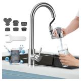 CECEFIN Swivel Water-Filter for Sink-Faucet - Faucet Mount Water Filtration System, Carbon Purifier Reduces 99% Chlorine, Last 528 Gallons Tap Water, Fits Most Pull Out Kitchen/Bathroom/RV Faucets - R
