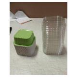 Mini Cake Pans with Lids, 5oz Square Aluminum Foil Brownie Baking Cups, Muffin Tin Ramekins, Disposable Dessert Cupcake Cups for Wedding Birthday Party, green 40 pack - Retail: $10