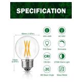 ROMANJOY 4W G16.5 LED Light Bulb 40 Watt Equivalent, Small Globe Dimmable E26 Edison Bulbs, 2700K Soft Warm Light Bulbs for Pendant Chandeliers, Ceiling Fans, Vanity, 10 Pack - Retail: $26