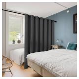 ChrisDowa Room Divider Curtain 84 Inches Long, Wide Blackout Sliding Door Curtain for Bedroom, Room Darkening Privacy Window Curtain for Patio Door (1 Panel Set, Dark Grey, 100 x 84 Inch) - Retail: $2