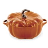 STAUB 0.5-qt Petite Ceramic, Oven & Stove Safe up to 572°F, Pumpkin Dish, Baking , Candy Dish, Burnt Orange - Retail: $40