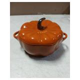 STAUB 0.5-qt Petite Ceramic, Oven & Stove Safe up to 572°F, Pumpkin Dish, Baking , Candy Dish, Burnt Orange - Retail: $40