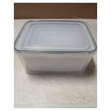 Large Fruit Containers for Fridge - Leakproof Food Storage Containers with Removable Colander - Dishwasher & microwave safe Produce Containers Keep Fruits, Vegetables, Berry, Meat Fresh longer 5 peice