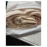 Carressa Linen Pure Cotton, Luxury Twin Size Soft Ivory Blanket Herringbone Pattern, Lightweight, Soft & Cozy Premium Fall Bed Throw Blanket for All Seasons, 350GSM & 68X92 with Free Cotton Pouch - Re