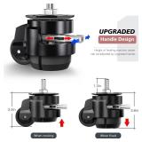 ANDUTEES Leveling Casters Set of 4, Heavy Duty Workbench Stem Caster Wheels with T-Nuts, Adjustable Retractable Swivel Industrial Castors with Ratchet Handle, Load 2200 Lbs (Stem Size 1/2" and M12) - 
