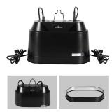 REPTI ZOO Dual Reptile Light Fixture 2 in 1 Deep Dome Lamp Fixture, Double-Layer Connectable Design Reptile Heat Lighting Lamp Fixture with Independent Switches, Max 200W - Retail: $47