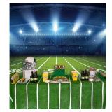 Qian Football Stadium Backdrop for Photography 7x5ft Auditorium Light Football Field Photo Background Children Birthday Party Decoration Kids Baby Shower Banner - Retail: $9