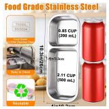 AIERSA 3Pcs Stainless Steel Snack Containers with Lids, Metal Snack Containers, 2 Compartment Food Container, Reusable Snack Container Stainless Steel - Retail: $24