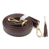 Beaulegan Purse Strap Replacement - Full Grain Microfiber Leather - 59 Inch Long Adjustable for Crossbody Shoulder Bag - 0.7 Inch Wide, Dark Brown/Gold - Retail: $15