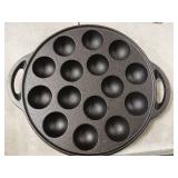 Firequasar Cast Iron Takoyaki Pan, Takoyaki Maker, Takoyaki Pan Cooking Grill Pan with 15 Molds (9" 15 Molds) - Retail: $89