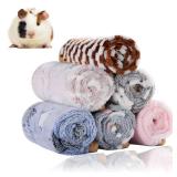 Grddaef Guinea Pig Fleece Blankets 6 Pieces Waterproof & Washable Small Animal Cage Liners Sleep Mat Bedding Pad for Hamster Chinchilla Rabbit Hedgehog (S-7.9 x 7.9 Inch) - Retail: $10