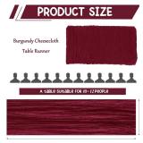 10 Pack Burgundy Cheesecloth Table Runner 10FT Boho Gauze Fabric Table Runner Vintage Rustic Sheer Runners for Wedding Party Bridal Baby Shower Long Table Decorations - Retail: $29