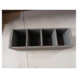 Suli Extra Large Kitchen Utensils Holder with 4 Compartments, Wooden Utensil Organizer for Kitchen Countertop, Farmhouse Decor, Rustic Cooking Utensil - Grey grain - Retail: $43