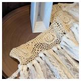 Lace Closet Curtain for Open Closet Boho Macrame Cotton Doorway Curtain Privacy Room Divider Curtain for Bedroom Kitchen Bathroom Wedding Backdrop Wall Hanging Bohemian Decor 40" W x 72" L Cream - Ret