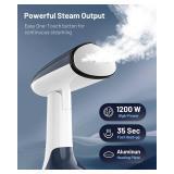 BEAUTURAL Steamer for Clothes, Portable Handheld Garment Fabric Wrinkles Remover, Aluminun Heating Plate, 35-Second Fast Heat-up, Large Detachable Water Tank (Only for 120V) - Retail: $23