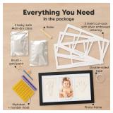 KeaBabies Baby Hand and Footprint Kit - Clay Handprint Keepsake Frame, Newborn Nursery Picture Frame, Personalized New Mom Gifts for Baby First Christmas Shower (Onyx Black) - Retail: $20