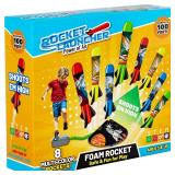Otoseth Toys Rocket Launcher for Kids - Launch up to 100 Ft, 8 Multi-Color Foam Rockets & Adjustable Launch Stand, Kids Outdoor Toys, Age 3+ - Retail: $23