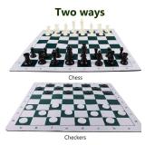 Juegoal 20" Portable Chess & Checkers Set, 2 in 1 Travel Board Games for Kids and Adults, Folding Roll up Chess Game Sets, Extra 26 Checker Pieces, Tournament Thick Mousepad Mat with Storage Bag - Ret