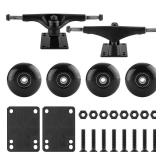 TLHB Skateboard Truck,Skateboard Wheels 52mm Suitable for Skateboarders,Fits 7.5-8" Deck Skateboard Bearings,Skateboard Pads,Durable Skateboard Hardware Combo Starter Kit-Black - Retail: $25