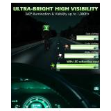 Zacro LED Reflective Vest Running Gear, 5 Lights Colors High Visibility Reflective Running Gear Rechargeable Light Up Running Vest for Walking Running Cycling, Adjustable for Men Women Kids (Green) - 