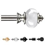 Deconovo Heavy Duty Curtain Rod 48x84 Inch Long, 3/4 Inch Metal Rod in Nickel, Adjustable Window Rods with Decorative Finials, Wall Mount Hardware Included, Fits Bedroom Living Room Kitchen Curtains -