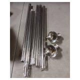 Deconovo Heavy Duty Curtain Rod 48x84 Inch Long, 3/4 Inch Metal Rod in Nickel, Adjustable Window Rods with Decorative Finials, Wall Mount Hardware Included, Fits Bedroom Living Room Kitchen Curtains -