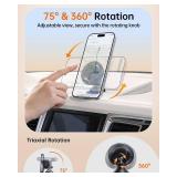 SYNCWIRE for MagSafe Car Mount - 360 Rotation Magnetic Phone Holder for Car Dashboard, Strong Magnet Car Phone Holder Mount Compatible iPhone 17 Pro Max Air 16 15 14 13 - Car Accessories for Women Men