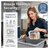 PACKISM TSA Approved Toiletry Bag - Clear Makeup Bag 3 Pack Medium, Quart Size Bag for 3-1-1 Liquids with Metal Smooth Zipper, Travel Makeup Bag for Women Men, Airport Airline Compliant Bag, White - R