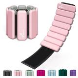 Sportneer Wrist & Ankle Weights for Women Men - 1 Pair (1 lb/2 lb Each) | Adjustable Weighted Bracelet Silicone Bangles for Yoga, Dance, Pilates, Cardio, Aerobics, Gym, Pool Exercises and Jogging (Pin