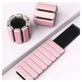 Sportneer Wrist & Ankle Weights for Women Men - 1 Pair (1 lb/2 lb Each) | Adjustable Weighted Bracelet Silicone Bangles for Yoga, Dance, Pilates, Cardio, Aerobics, Gym, Pool Exercises and Jogging (Pin