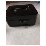 KYODOLED Cash Box with Combination Lock Safe Metal Money Box with Money Tray for Security Lock Box 7.87"x 6.30"x 3.35" Black - Retail: $15